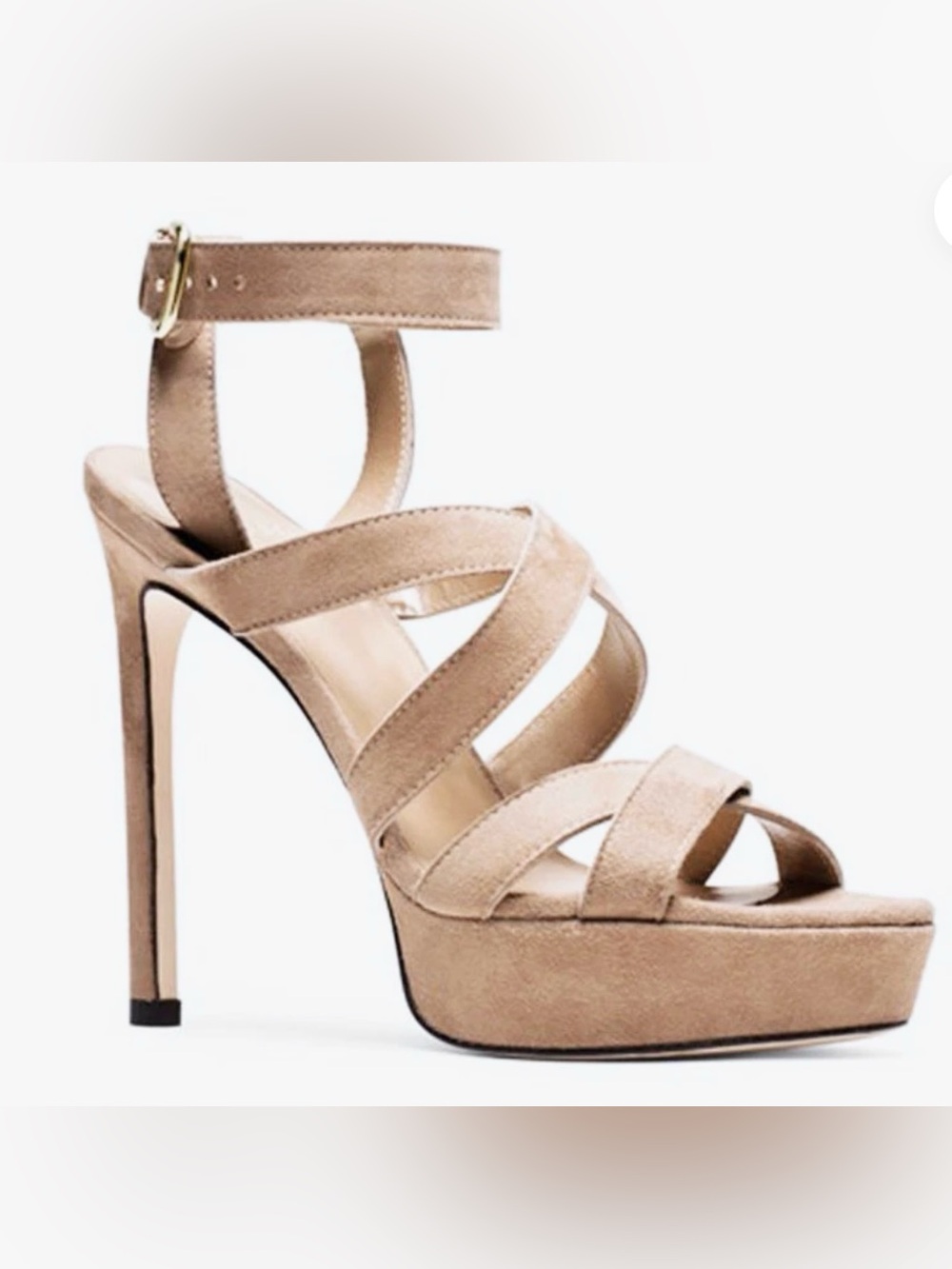 New In Box: Stuart Weitzman Soundtrack Strappy Sandals, Size 10, Bisque